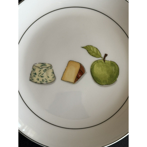 Crate & Barrel NANCY GREEN Fruit Fromage Appetizer Cheese Plates 6 1/2" Set of 6 - Picture 9 of 16